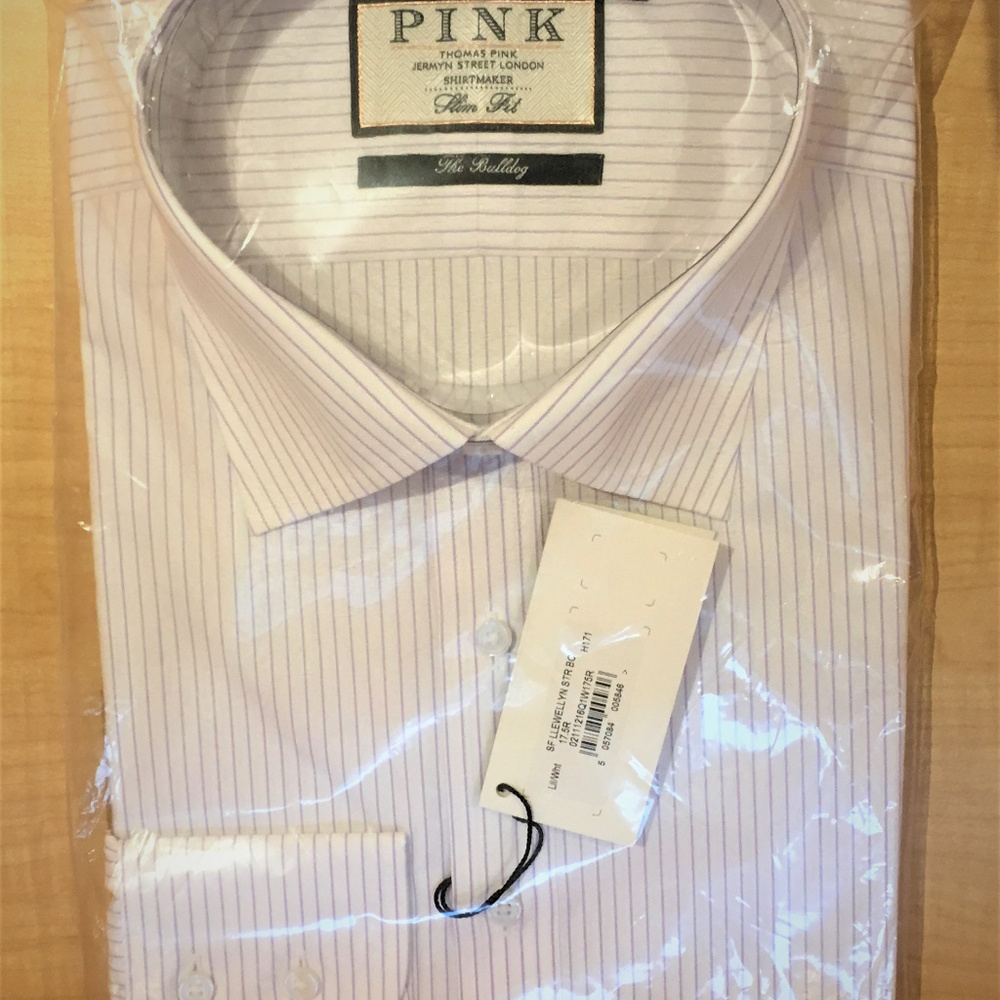 Thomas Pink Llewellyn Striped Slim Fit Dress Shirt